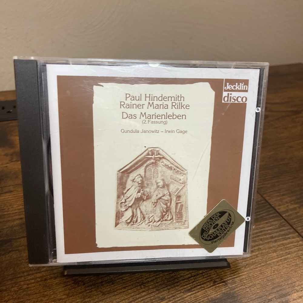 Paul Hindemith Rainer Maria Rilke Das Marienleben CD Jecklin Disco